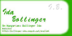 ida bollinger business card